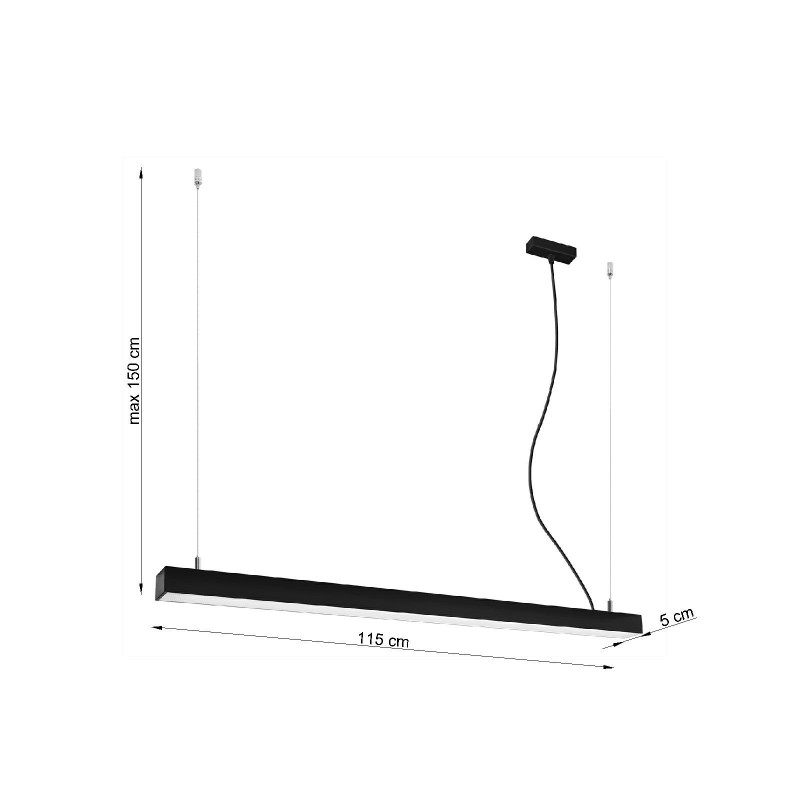 Lampa wisząca PINNE 117 czarna 3000K