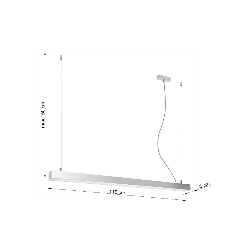 Lampa wisząca PINNE 117 szara 3000K
