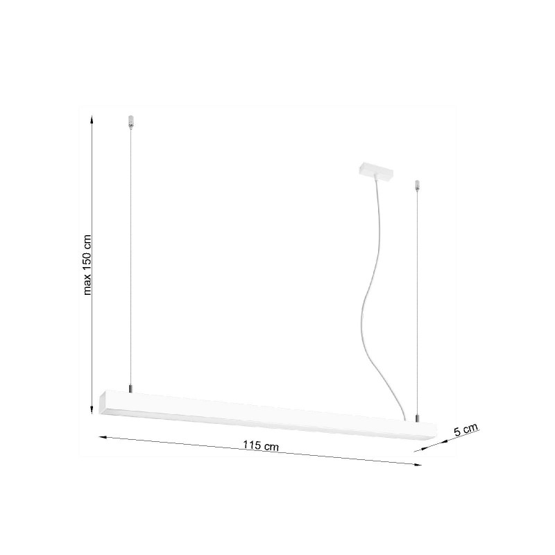 Lampa wisząca PINNE 117 biała 4000K