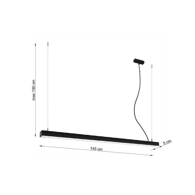 Lampa wisząca PINNE 150 czarna 4000K