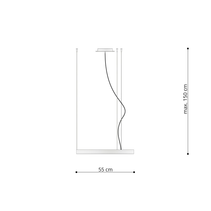 Żyrandol RIO 55 czarny LED 3000K