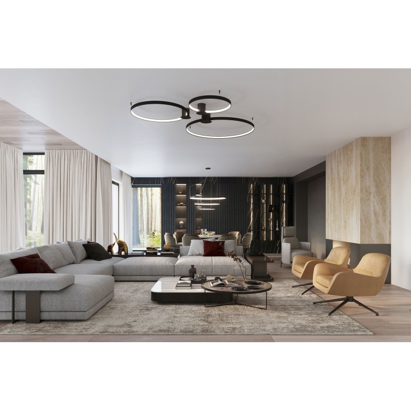 Żyrandol RIO 3 55/78/110 czarny LED 3000K