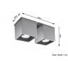 Plafon QUAD 2 Szary