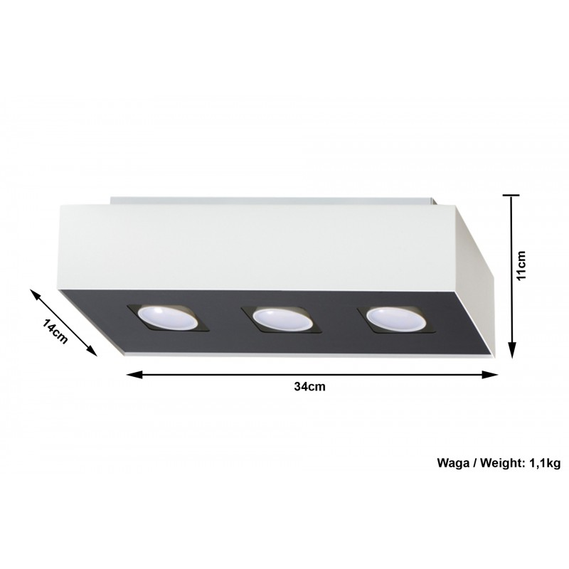 Plafon MONO 3 Biały