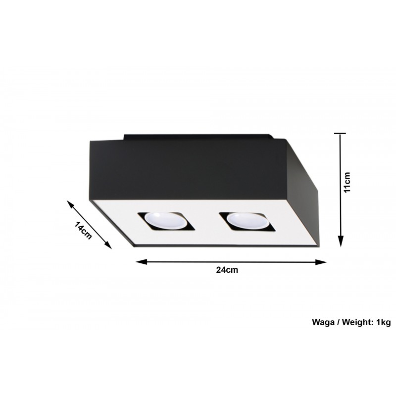 Plafon MONO 2 Czarny