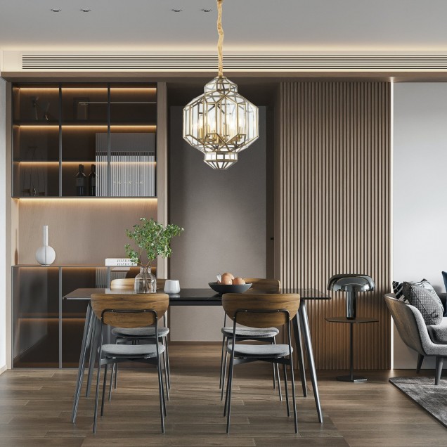 Designerska szklana lampa wisząca 1977-01-P06-CO  salon jadalnia sypialnia - 2