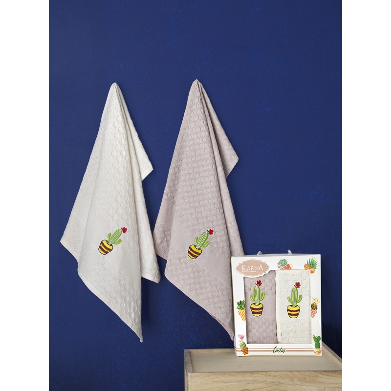 Ręcznik bawełniany waffle haft PEDRO/3481/V3/ 2x45x65 kpl. 