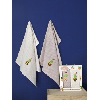 Ręcznik bawełniany waffle haft PEDRO/3481/V3/ 2x45x65 kpl. 