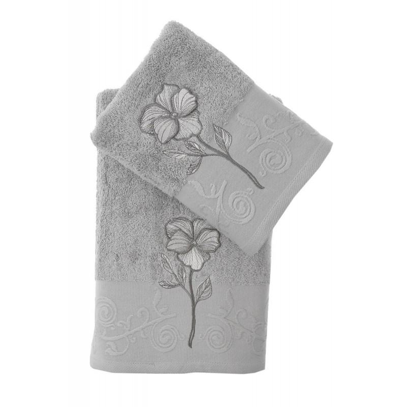 Ręcznik bawełniany frotte LILYAN/3453/grey 50x90+70x140 kpl. 