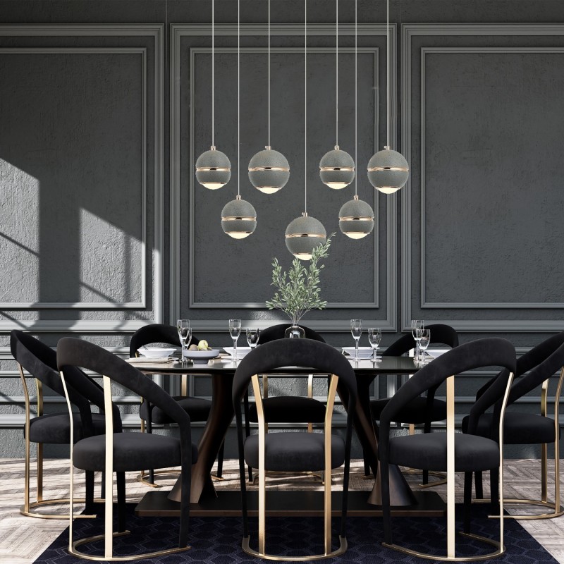 Nowoczesna lampa wisząca 2002-03-L07-FG złoty  salon jadalnia sypialnia LUCEA