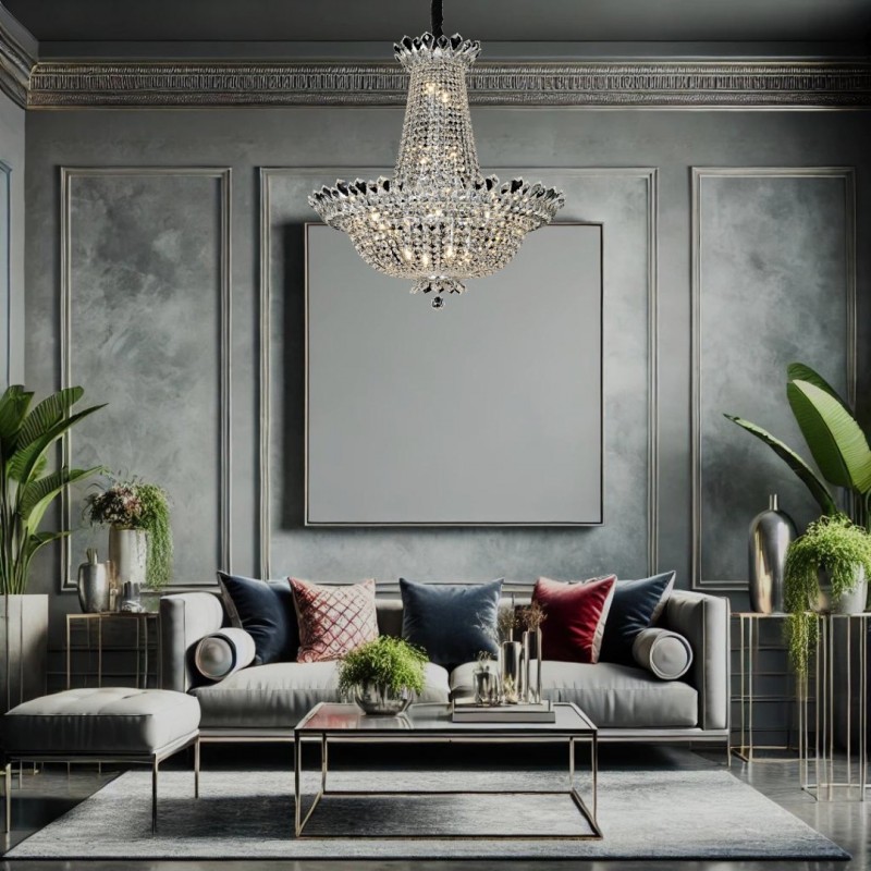 Designerska lampa wisząca 80cm 1972-01-P16-CR salon jadalnia sypialnia LUCEA