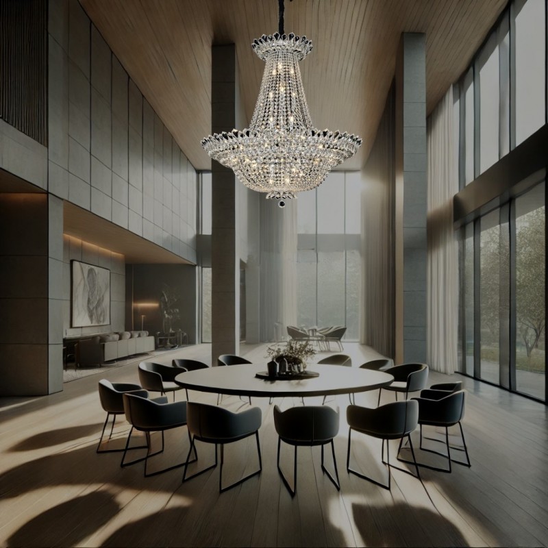 Designerska lampa wisząca 80cm 1972-02-P28-CR salon jadalnia sypialnia LUCEA