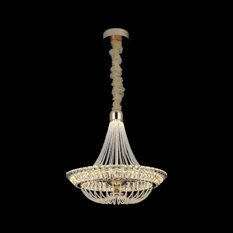 Designerska kryształowa lampa wisząca 1973-01-PS1-GD salon jadalnia sypialnia LUCEA