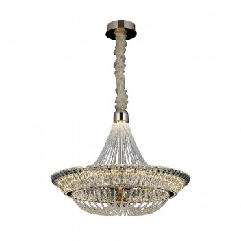 Designerska kryształowa lampa wisząca 1973-02-PB1-GD salon jadalnia sypialnia LUCEA