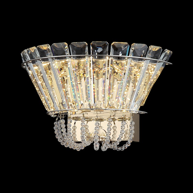 Designerska kryształowa lampa ścienna kinkiet 1973-04-W01-GD salon jadalnia sypialnia LUCEA