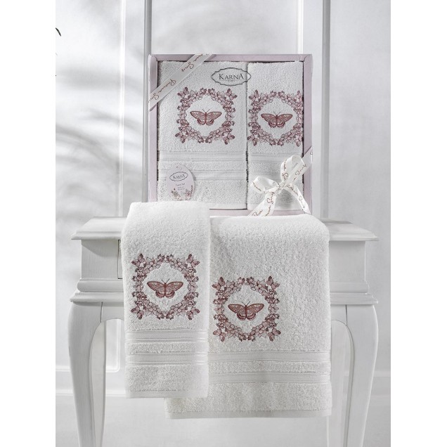 Ręcznik bawełniany frotte MARIA/3675/cream 50x90+70x140 kpl. 