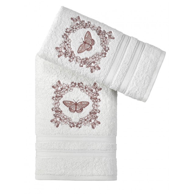 Ręcznik bawełniany frotte MARIA/3675/cream 50x90+70x140 kpl.  - 1