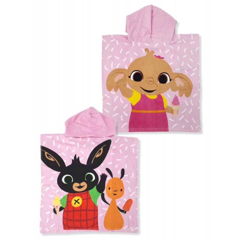 Ręcznik bawełniany ponczo z kapturem 55x110 Bing Pink 