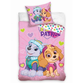 Pościel bawełna 100x135 + 40x60 Psi Patrol Skye i Everest 