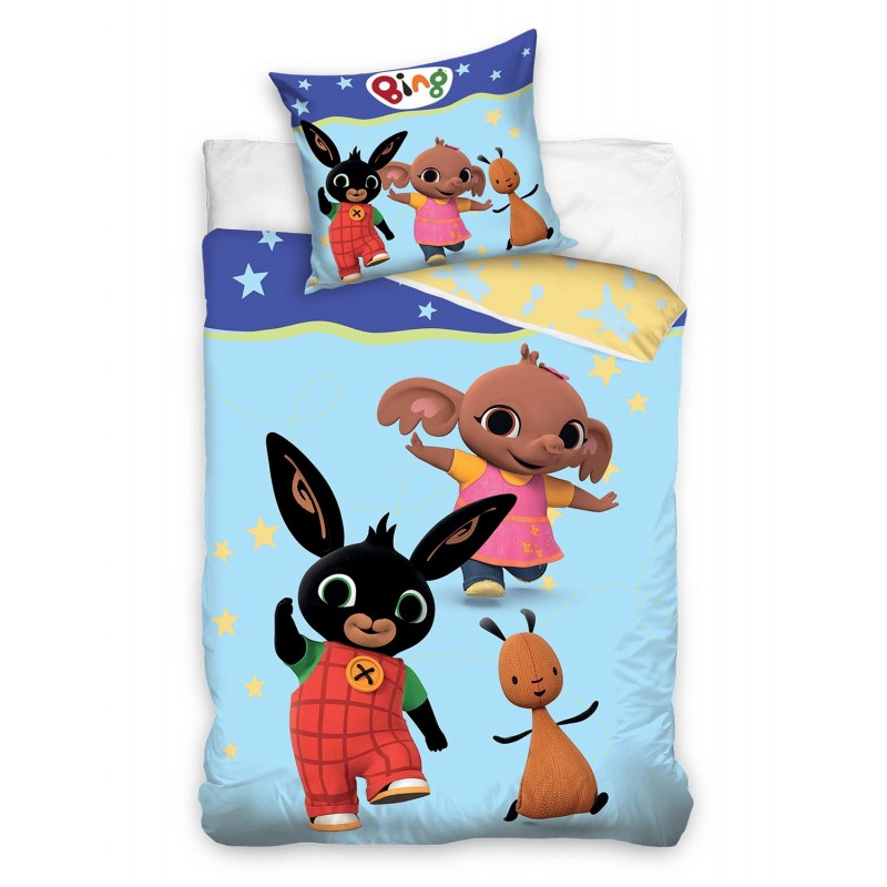 Pościel bawełna 100x135 + 40x60 Królik Bing blue 