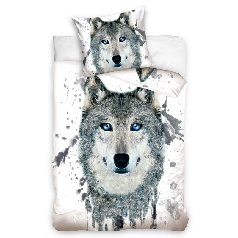 Pościel bawełna 140x200+1p70x90 Wilk 