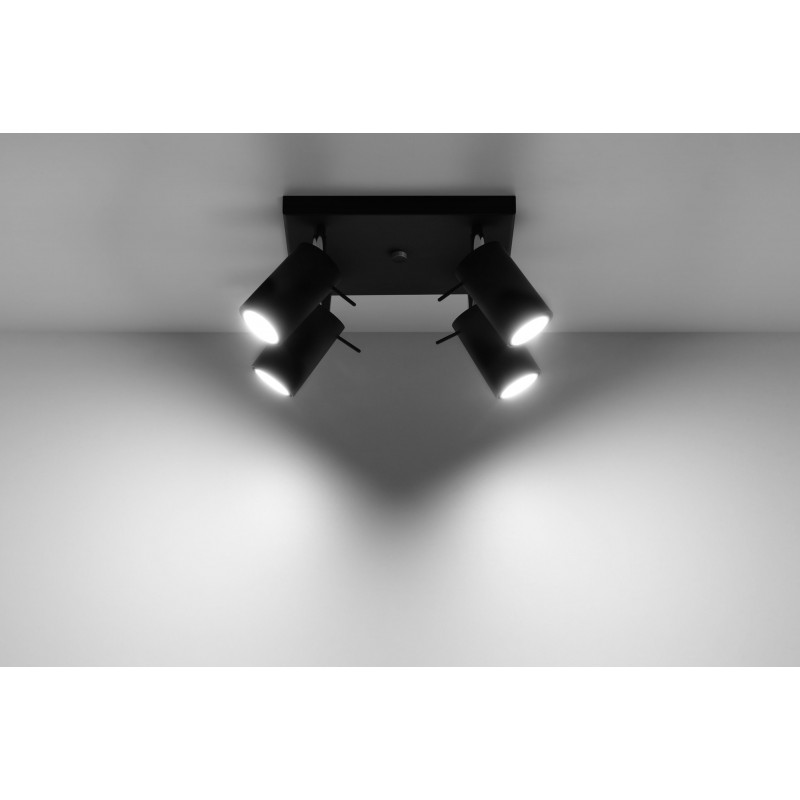 Plafon RING 4 Czarny