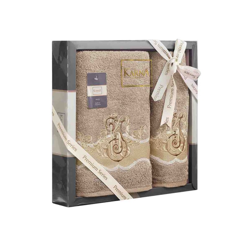 Ręcznik bawełniany frotte ADVEN/3661/milky brown 50x90+70x140 kpl. 