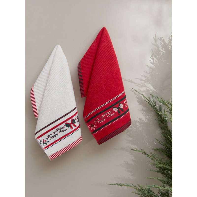 Ręcznik bawełniany haft CHRISTMAS/3574/V3 2x30x50 kpl. 