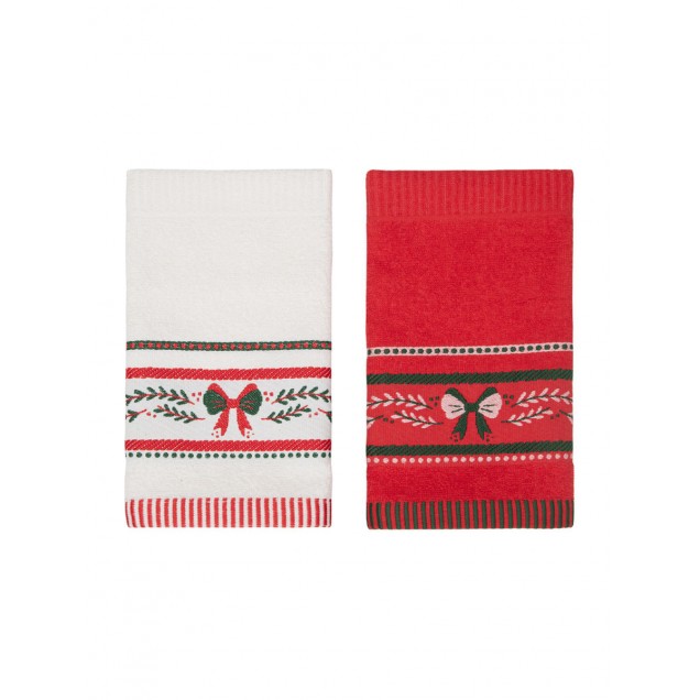 Ręcznik bawełniany haft CHRISTMAS/3574/V3 2x30x50 kpl.  - 1