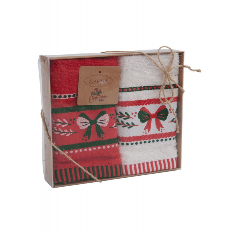 Ręcznik bawełniany haft CHRISTMAS/3574/V3 2x30x50 kpl. 