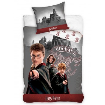Pościel bawełna 160x200+1p70x80 Harry Potter Hermiona Ron 