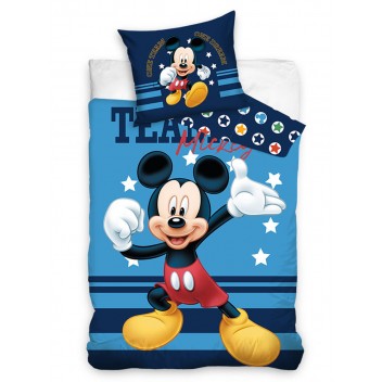 Pościel bawełna 160x200+1p70x80 Myszka Mickey blue 