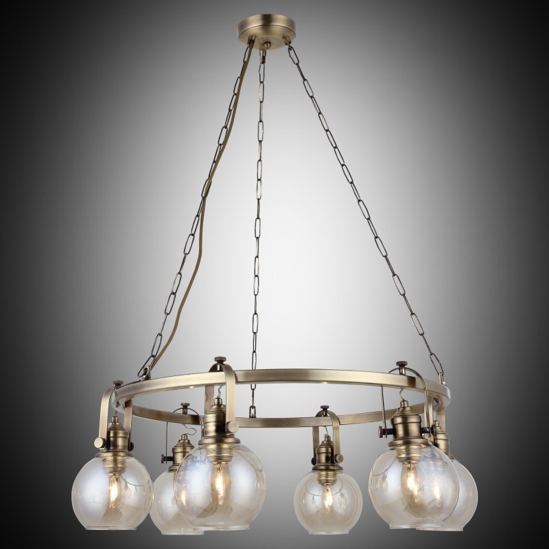 Nowoczesna patynowa industrialna lampa żyrandol loft  lucea ponte 1396-52-06  salon sypialnia jadalnia