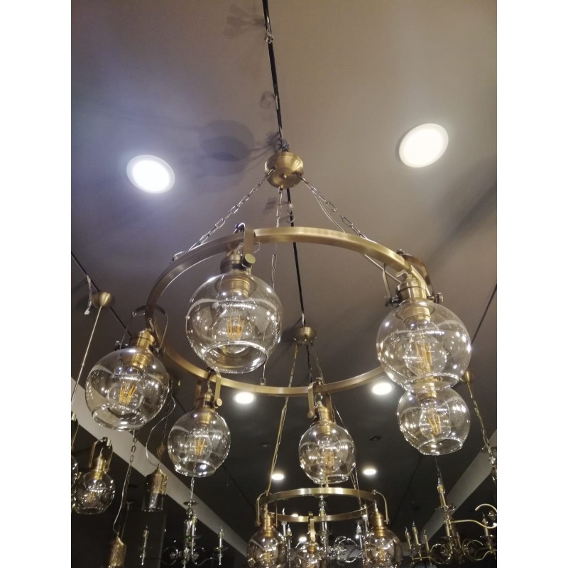 Nowoczesna patynowa industrialna lampa żyrandol loft  lucea ponte 1396-52-06  salon sypialnia jadalnia