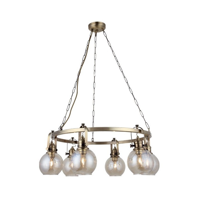 Nowoczesna patynowa industrialna lampa żyrandol loft  lucea ponte 1396-52-06  salon sypialnia jadalnia