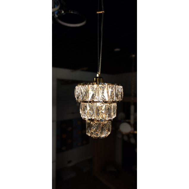 Elegancka  złota kryształowa lampa wisząca lucea feka 8127-80-11 salon sypialnia jadalnia hotel restauracja - 1