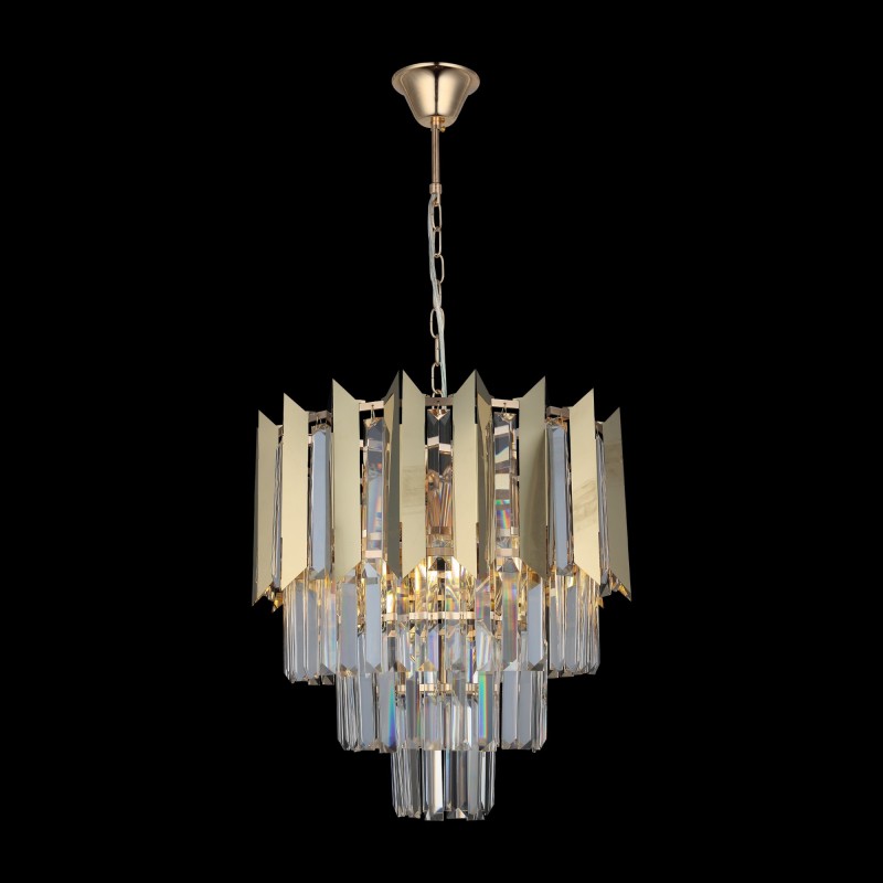 Ekskluzywny kryształowy żyrandol 80320-01-P06-GD RISERVA ZŁOTY SALON SYPIALNIA JADALNIA HOTEL LUCEA