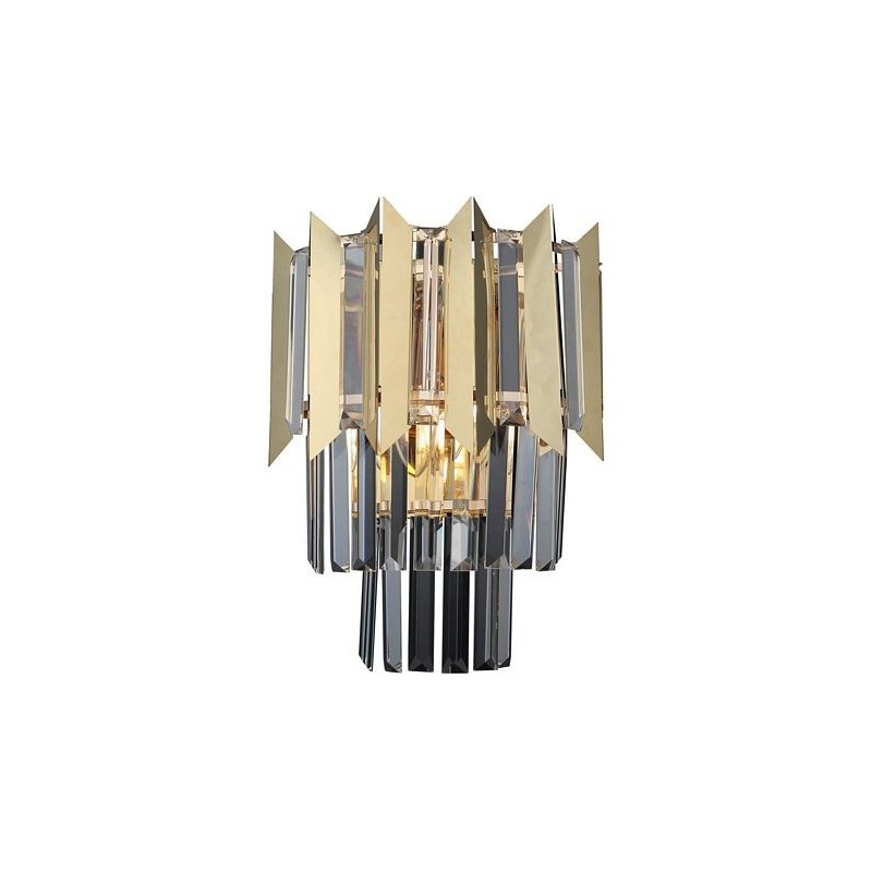 Ekskluzywny kryształowy kinkiet 80320-06-W02-GD RISERVA ZŁOTY SALON SYPIALNIA JADALNIA HOTEL LUCEA