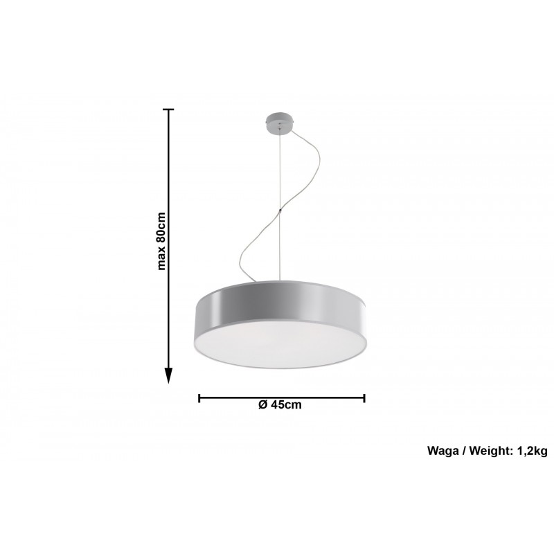 Lampa Wisząca ARENA 45 Szara