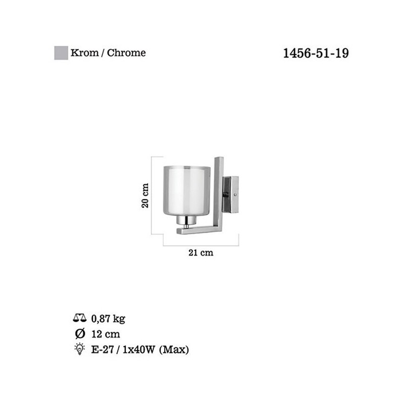 Nowoczesna srebrna lampa kinkiet 1456-51-19 VODA SALON SYPIALNIA JADALNIA LUCEA STL