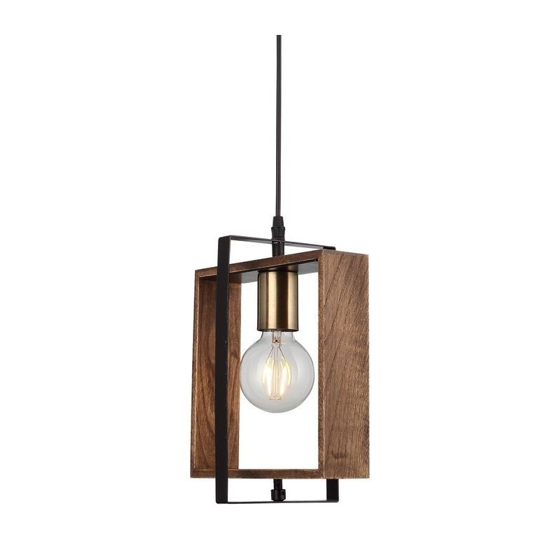 Lampa wisząca drewno vintage 1460-73-01 KARO SALON SYPIALNIA JADALNIA LUCEA STL
