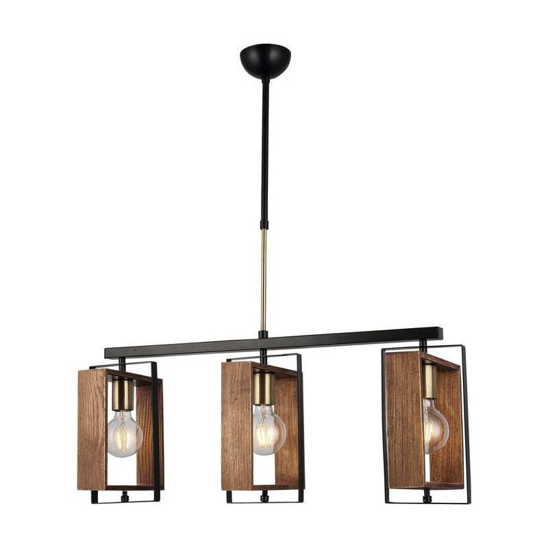 Lampa wisząca drewno vintage 1460-73-03-L KARO SALON SYPIALNIA JADALNIA LUCEA STL