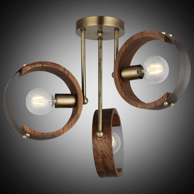 Lampa sufitowa drewno vintage nad stół 1476-52-13 MANYA SALON SYPIALNIA JADALNIA LUCEA STL