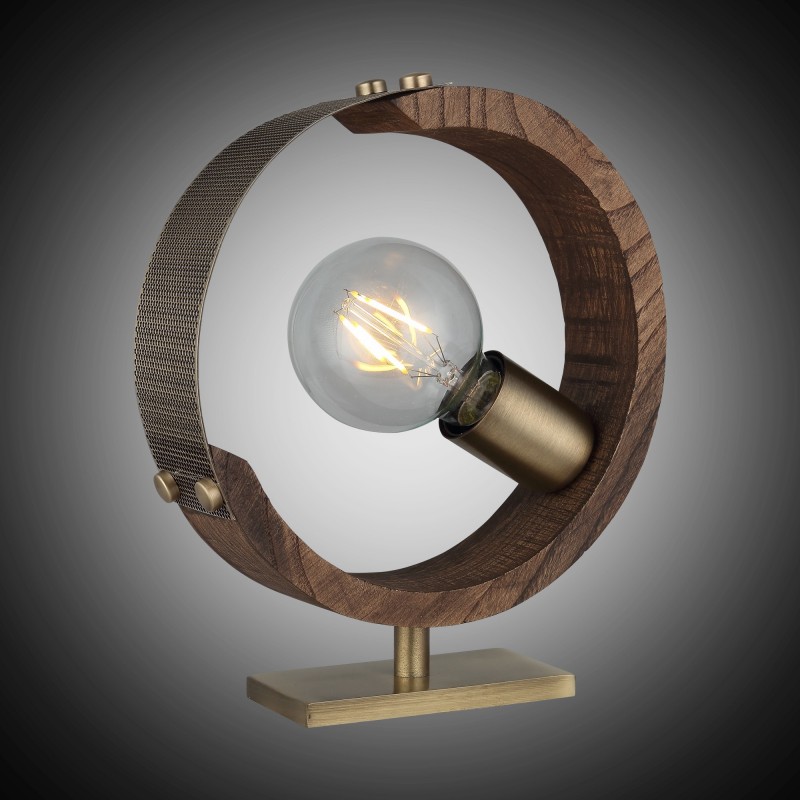 Lampa stolikowa drewno vintage 1476-52-17 MANYA SALON SYPIALNIA JADALNIA LUCEA STL