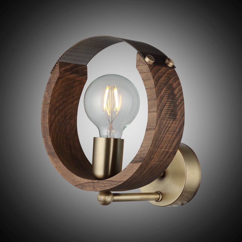 Kinkiet drewno vintage 1476-52-19 MANYA SALON SYPIALNIA JADALNIA LUCEA STL