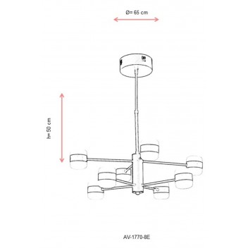 Nowoczesna lampa sufitowa plafon AV-1770-8E AVONNI kuchnia restauracja, kawiarnia, pub, jadalnia