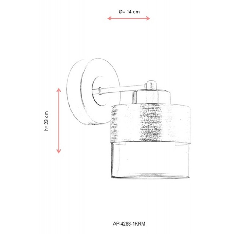 Nowoczesny kremowy kinkiet AP-4288-1KRM AVONNI kuchnia restauracja, kawiarnia, pub, jadalnia