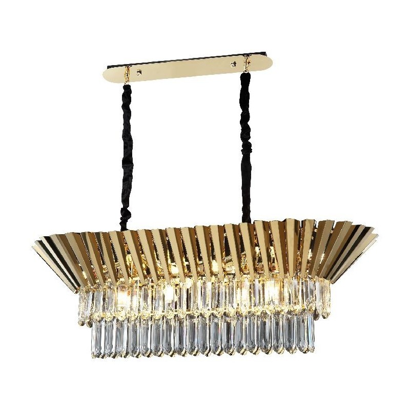 Kryształowy złoty żyrandol KATENYA 80442-03-L12-GD NAD STÓŁ SALON SYPIALNIA JADALNIA HOTEL LUCEA