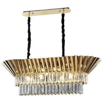Kryształowy złoty żyrandol KATENYA 80442-03-L12-GD NAD STÓŁ SALON SYPIALNIA JADALNIA HOTEL LUCEA
