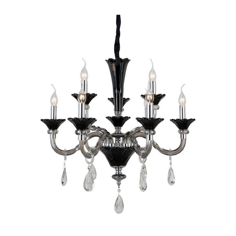 Ekskluzywny czarny żyrandol 51991-02-P09-SM BESSIE SALON SYPIALNIA JADALNIA HOTEL LUCEA